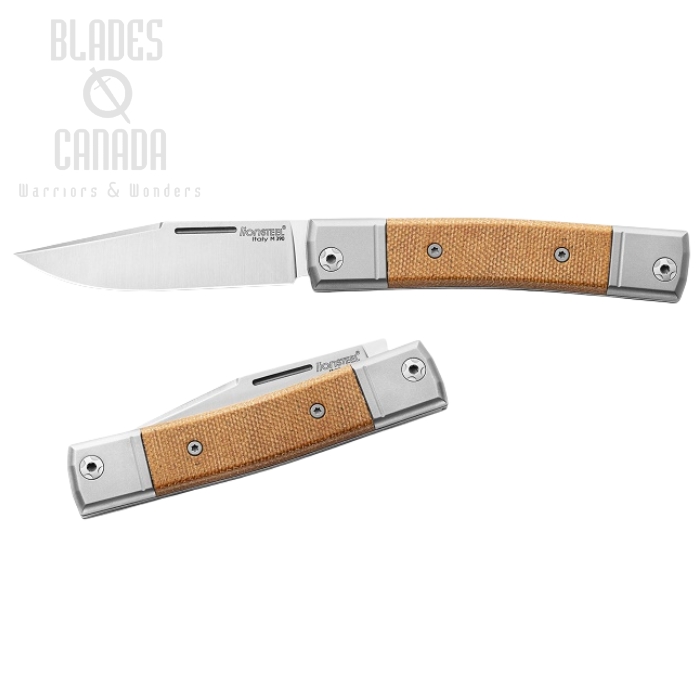 Lion Steel BM1 CVN BestMAN Slipjoint Single Clip Folding Knife, M390, Natural Micarta